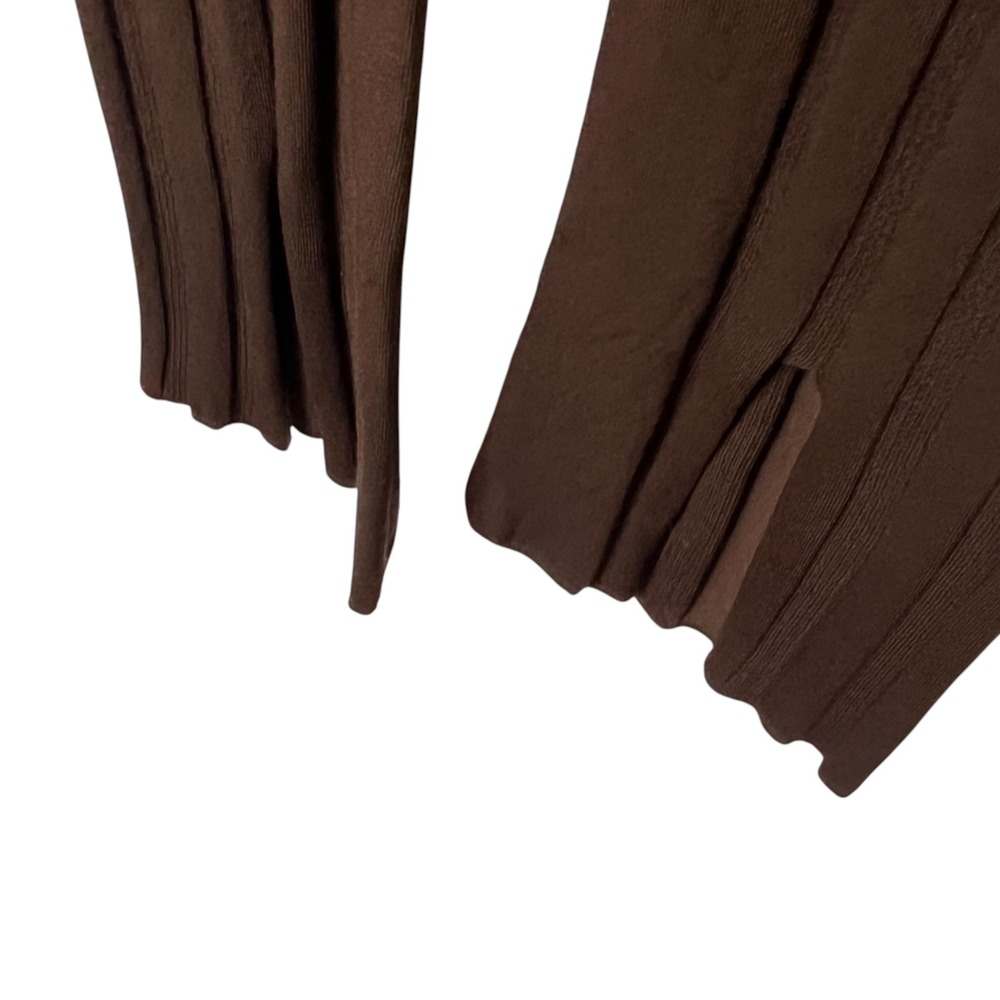 Anthropologie Daily Practice Flare Sweater Pants Brown Ribbed Knit Lounge Medium - Picture 6 of 10